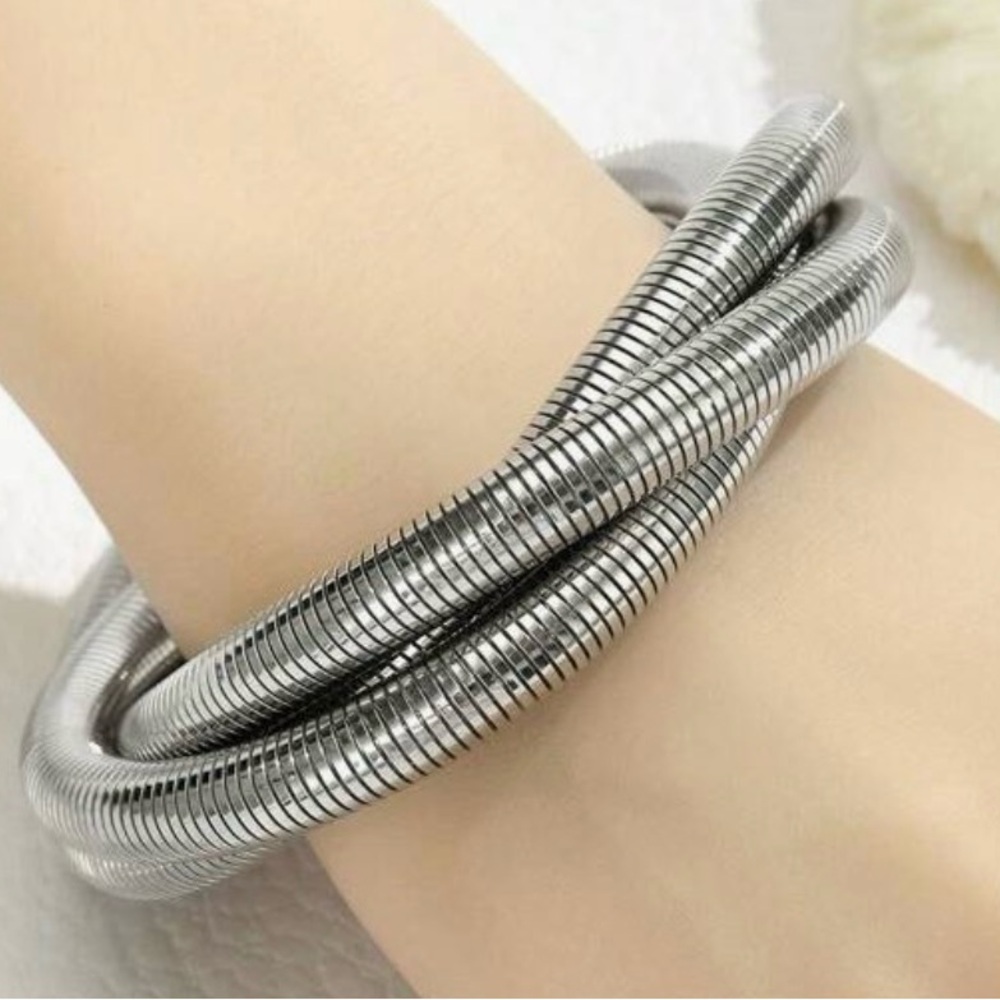 Silver Coil Bracelet